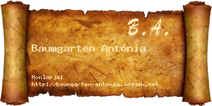 Baumgarten Antónia névjegykártya
